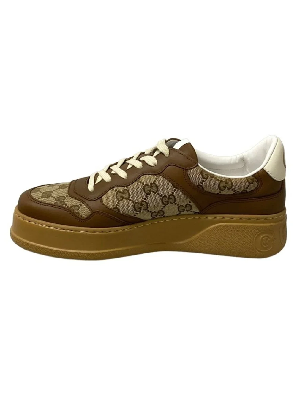 Gucci Sneakers 10.5 GG Pattern Brown Dark Leather